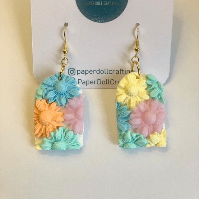 Spring Flowers 3D Polymer Clay Earrings