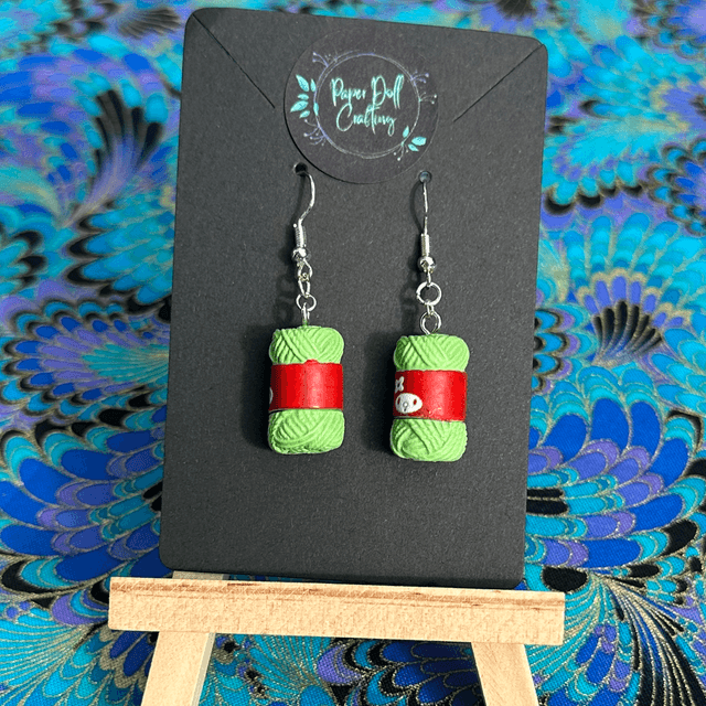 Acrylic Wool Ball Earrings