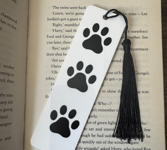 Acrylic Paw Print Bookmark