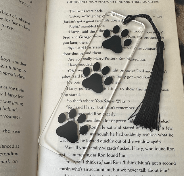 Acrylic Paw Print Bookmark