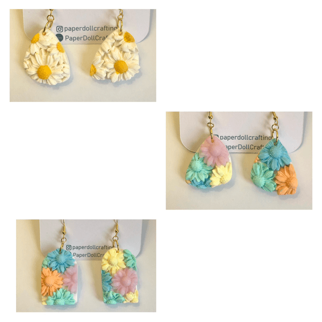 Spring Flowers 3D Polymer Clay Earrings