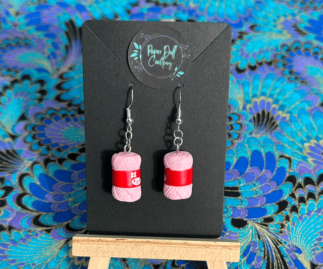 Acrylic Wool Ball Earrings