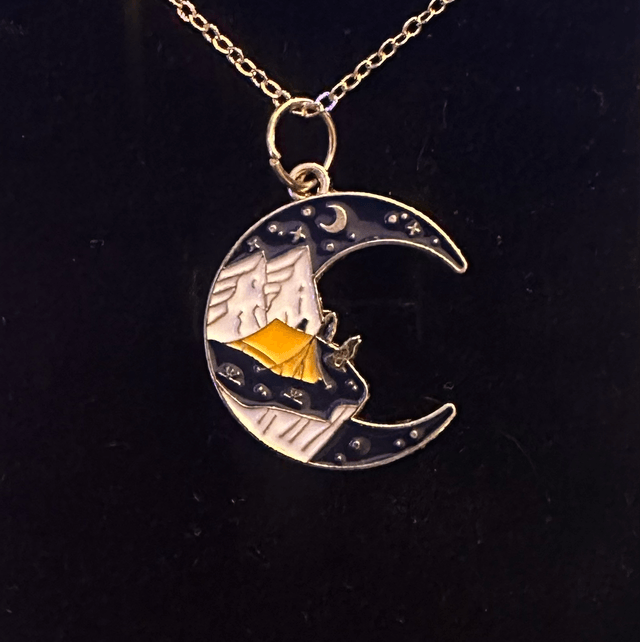 Night Time Moon Necklace - Gold plated chain