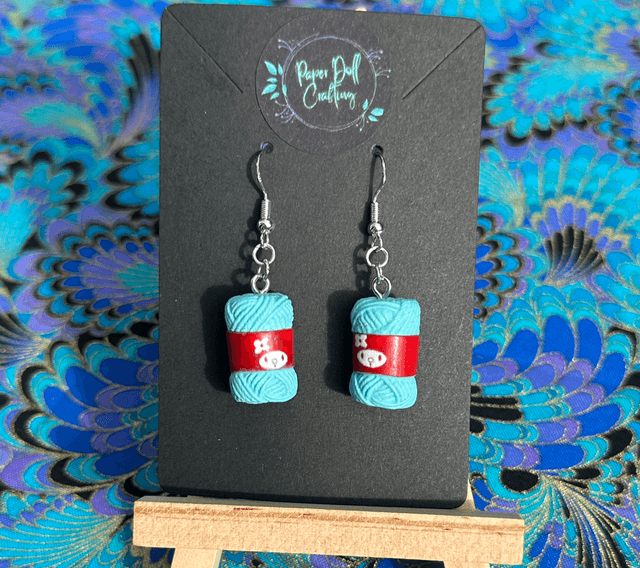 Acrylic Wool Ball Earrings