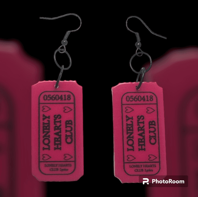 Lonely Hearts Club Ticket Earrings