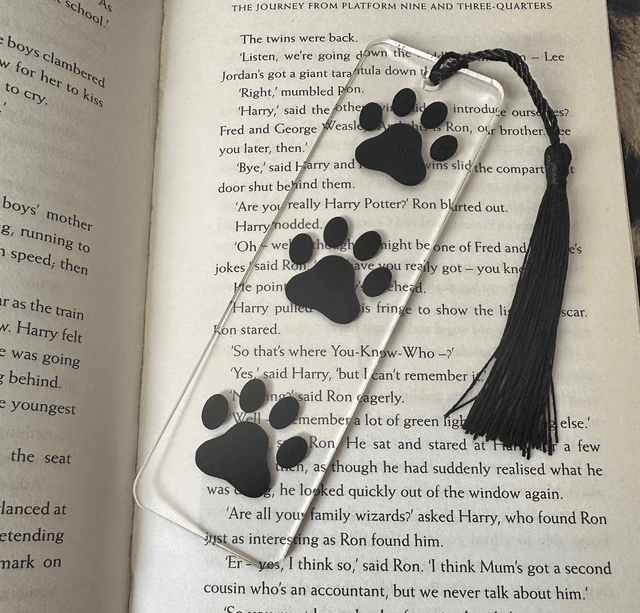 Acrylic Paw Print Bookmark