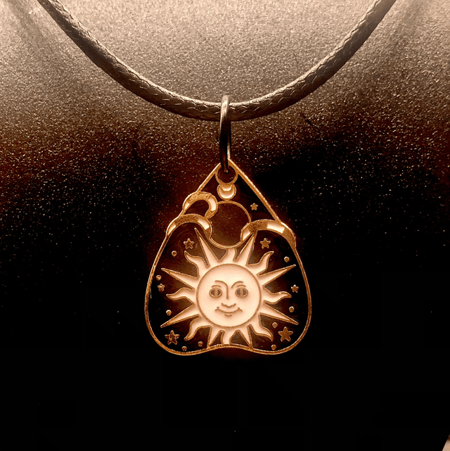 Planchette Necklace - Black Cord 
