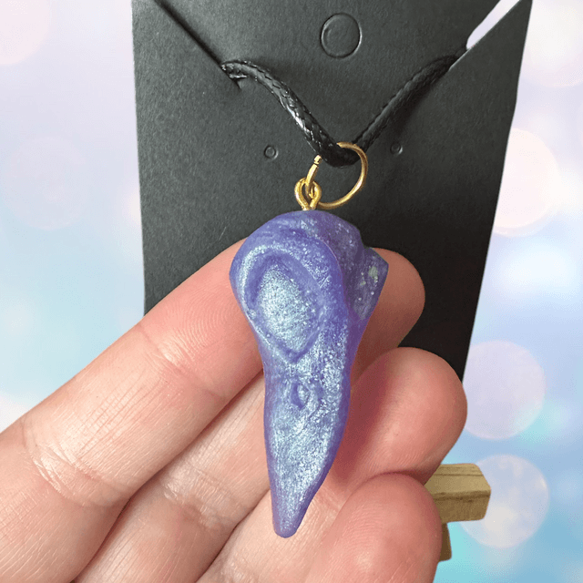 Purple Resin Skull Necklace