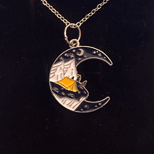 Night Time Moon Necklace - Gold plated chain