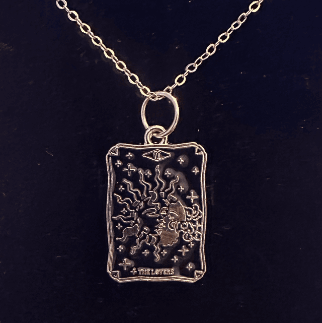 The Lovers Card Pendant Necklace